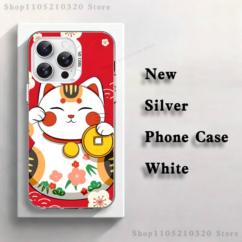 

Japanese lucky cat Phone Case For iPhone 17,16,15,14,13,12,11,Pro,Max,Plus,Mini,XS,SE Anti Fall White Matte Hard Bumper iPhone12PRO
