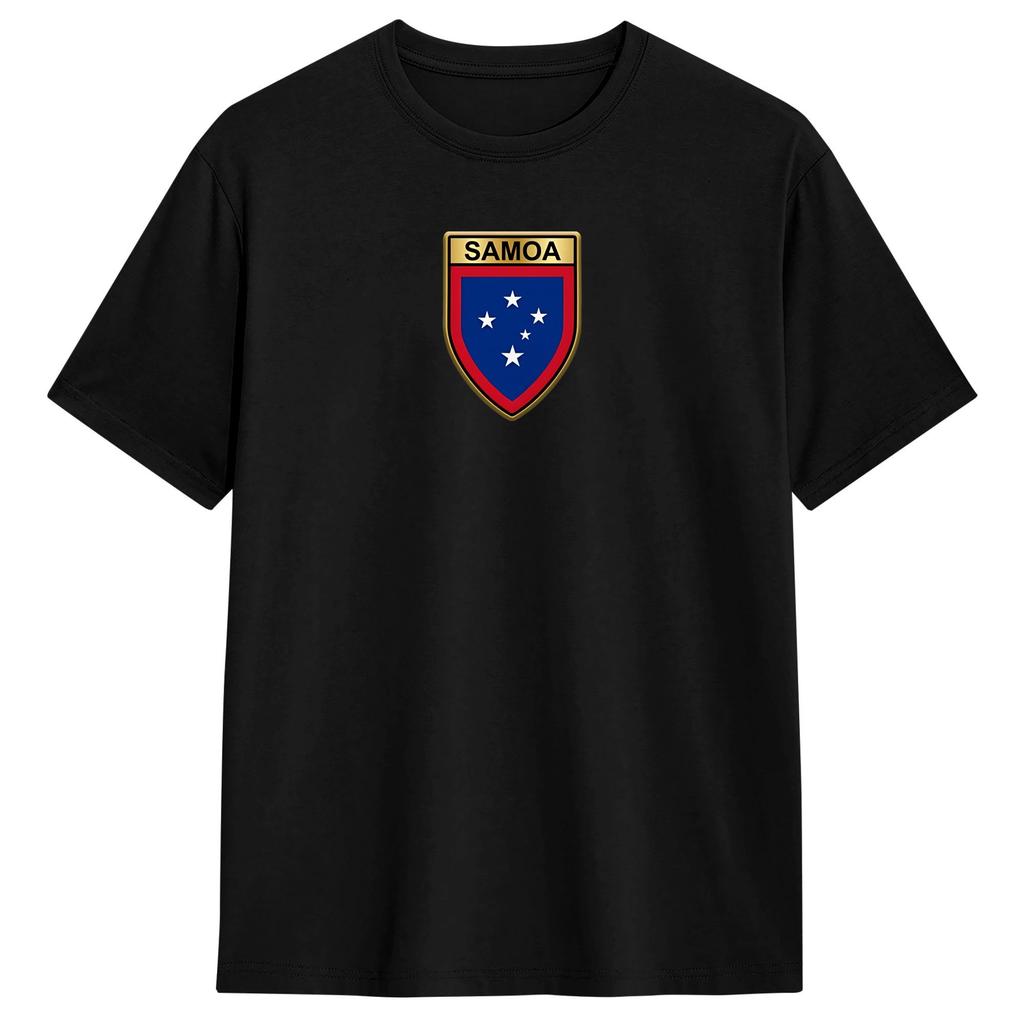 Funny Samoa Flag T-Shirt for Men O Neck Pure Cotton T Shirt Short Sleeve Tee Shirt Printing Clothing