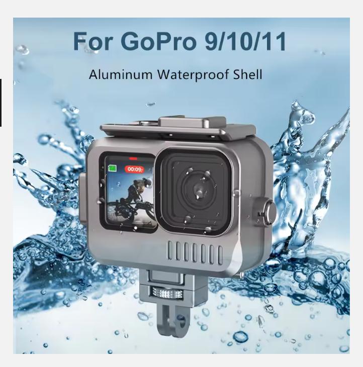 Custodia Impermeabile in Alluminio Subacquea 40M Alloggiamento Protettivo per Gopro Hero 12 11 10 9 Accessori Design a Doppia Slitta a Freddo