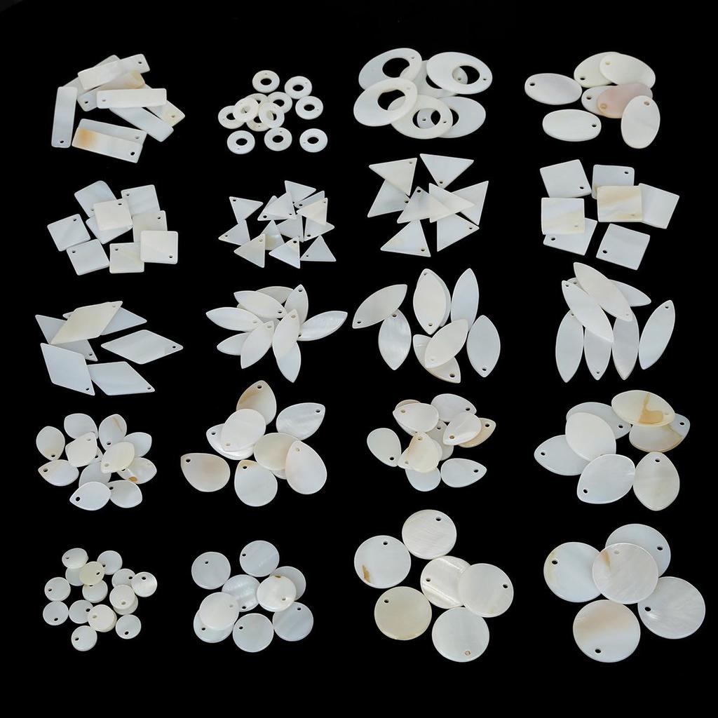 Natürliche Süßwasser-weiße Geometrie-Muschel-Charm-Anhänger für DIY-Schmuckherstellung, Armbänder, Halsketten