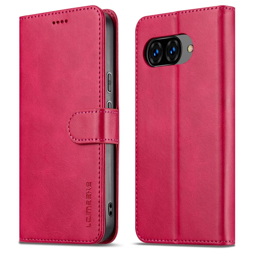 LC.IMEEKE For Google Pixel 9a Case Calf Texture PU Leather Stand Wallet Phone Cover