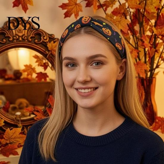 Daily Makeup Face Washing Headband Halloween Headbands for Women Girls, Wide Knotted with Witch Spider Web Themed Hair Styling Tools Ghost Pumpkin,