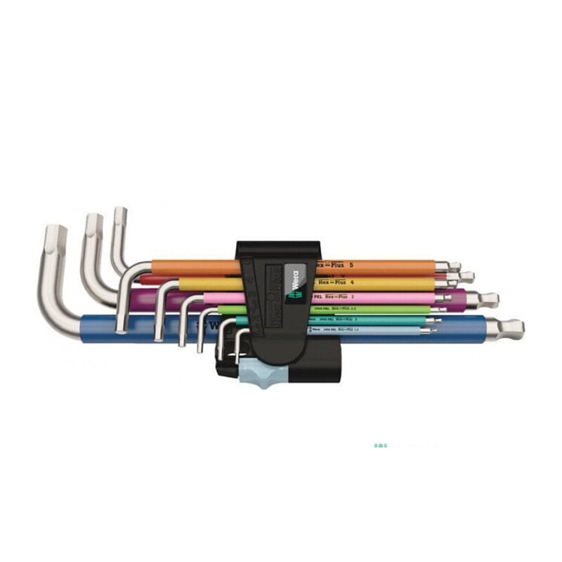 L-key Set Wera 3950/9 Hex-Plus Stainless Multicolor