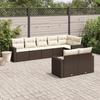 VidaXL Garden Lounge Set 8 Pcs with Brown Cushions Wicker 3251560