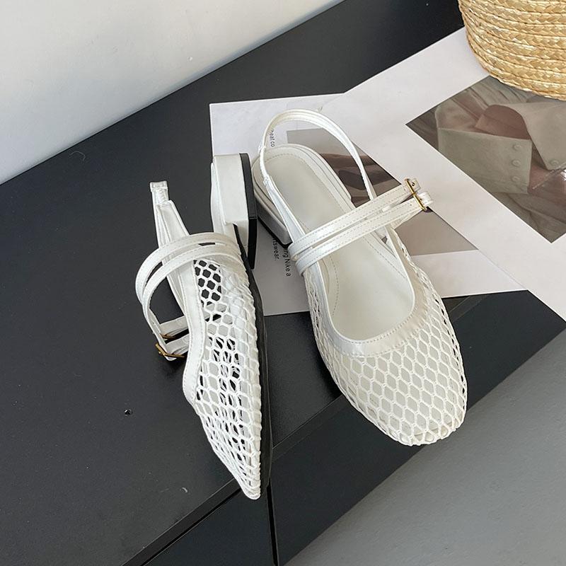 

Fashion Female Slip On Footwear Fashion Mesh Ladies Flats Sandals Shoes Luxury Shallow Women Flats Sandals Shoes Mules Big Size 43 35 бежевый