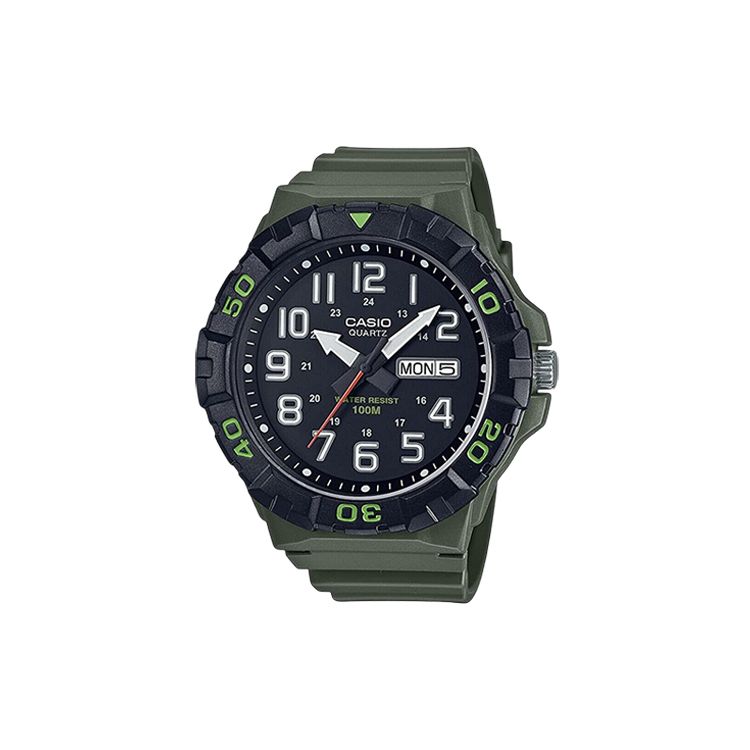 Casio Quartz Movement Resin Strap Watch Men Watches Black MRW-210H-3AVDF Regular Watch Box,Black Dial