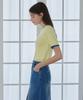 Deuloupisumeon Line Color Block Boucle Short Sleeve Knit [Lemon]