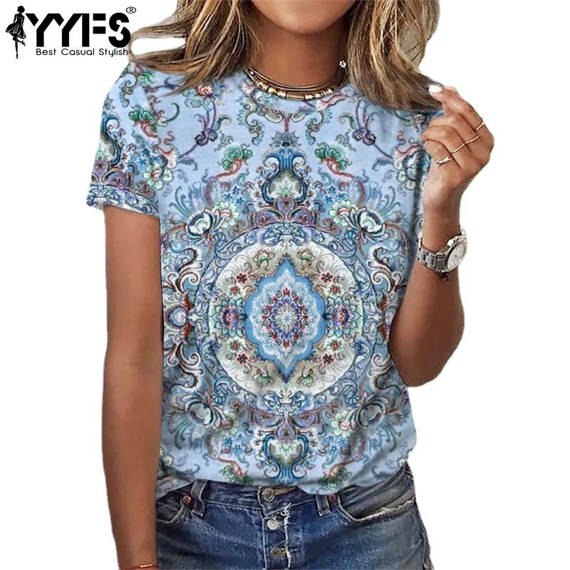 

Женская модная летняя футболка с короткими рукавами и круглым вырезом с принтом