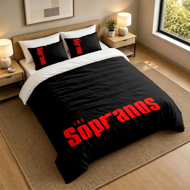 3Pcs Bedding SetThe Sopranos Soft Bed Sheet and Two Pillowcases Home Bedroom Decor