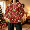 Women's Fashion Casual Christmas Print Hooded Sweatshirt with Pockets