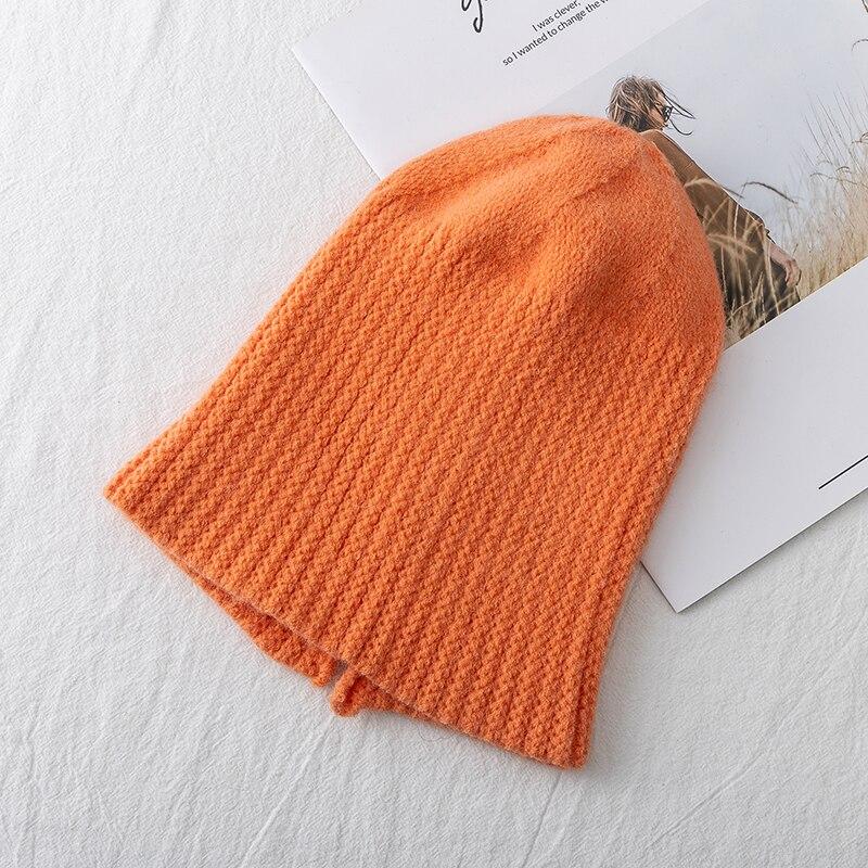New Women Hat Kpop Style Autumn And Winter Hat Soft Beanie Hats For Women Leisure Back Split Teens Ponytail Knitted Cap