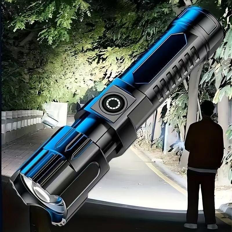 High-Performance Portable Flashlight: Outdoor Telescopic Focus, Small Steel Cannon Design