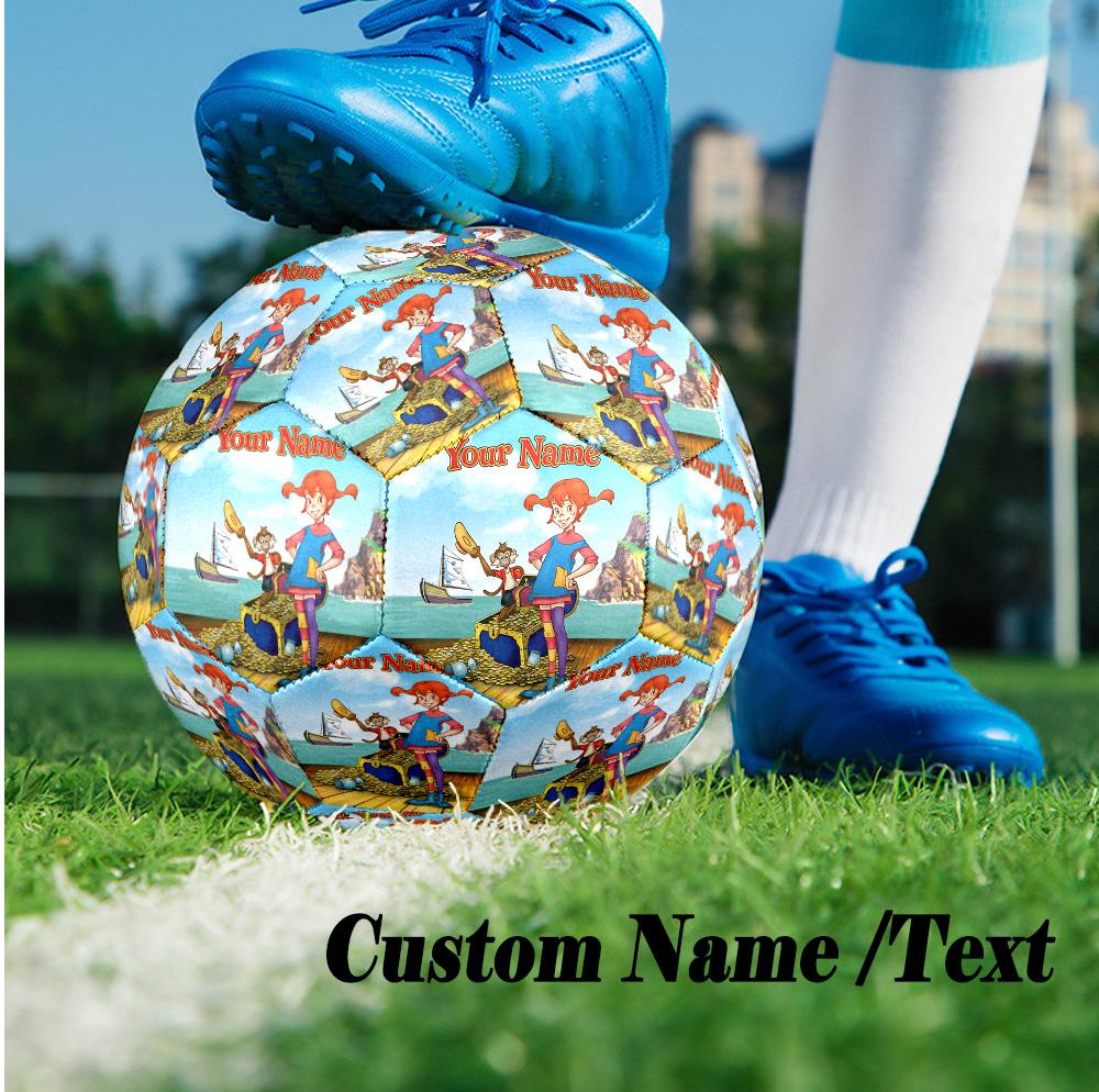 Custom Text Size 5 Soccer Ball, Standard Match Football For OutdoorPippi Longstocking