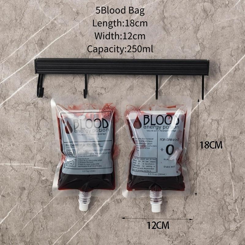 Halloween Blood Bag Set Creative Cocktail Cups Edible Blood Bag Juice Bags Drink Decoration Bags Party Halloween Tools