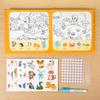 Magic Water Drawing Book 2-in-1 DIY Hand-on Puzzle Reusable Scene Stickers Educational Learning Cognition Toys for Kids Gift