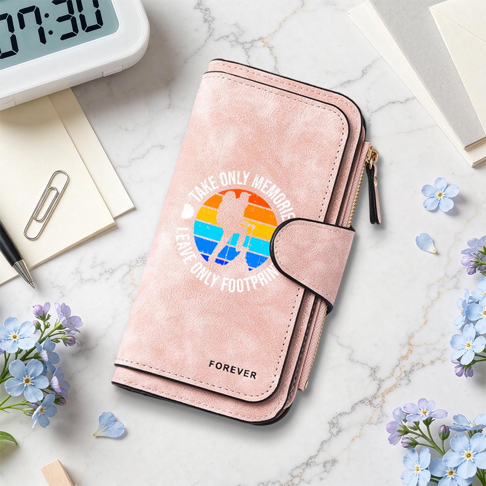 Hiking Printed Long Wallet Outdoor Enthusiast Casual Card Holder