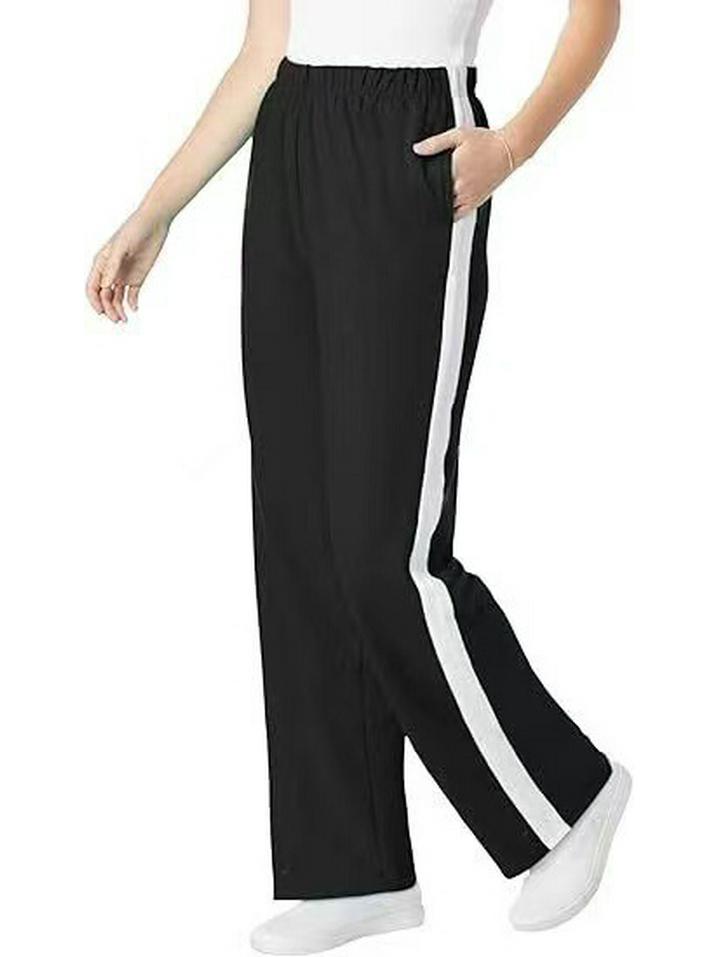 Leopard Print Patchwork Wide-Leg Women's Trousers