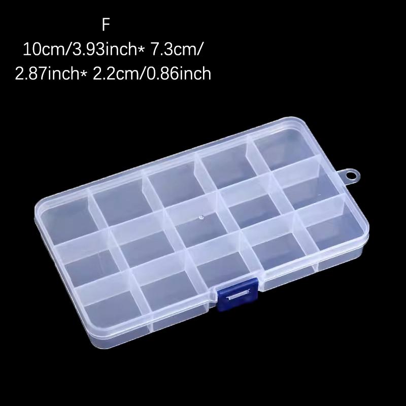 1 boîte de rangement transparente pour faux ongles en acrylique naturel français