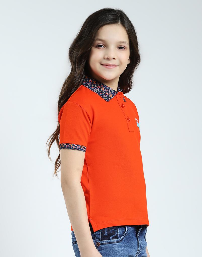 MONTE CARLO Girls Polo Neck Half Sleeve T-Shirt