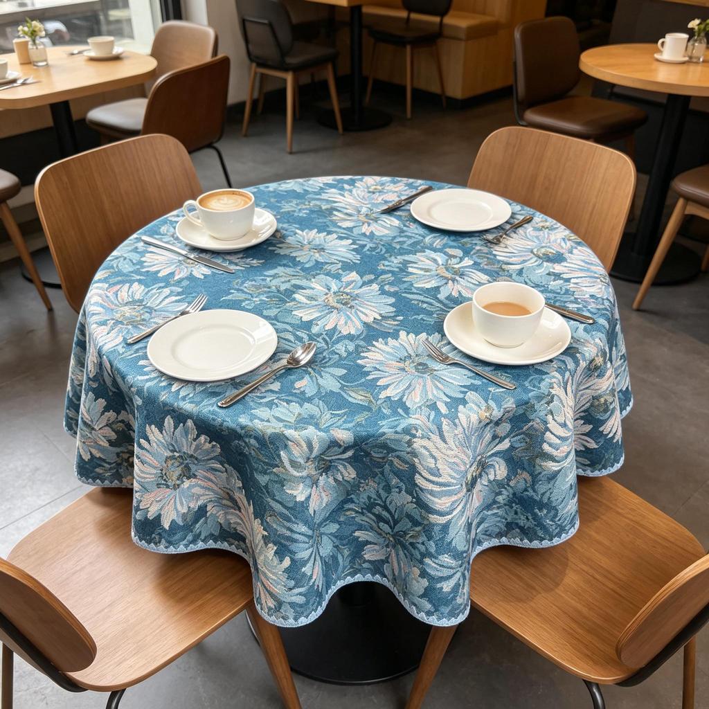 Dining Room Coffee Table Home Interior Decor  Small Cotton Material Soft Fabric Round Tablecloth
