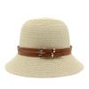 Sun Hat Women'S Summer Sunshade Sunscreen Hat Belt Buckle Shows The Face Small Dome Casual Beach Straw Hat