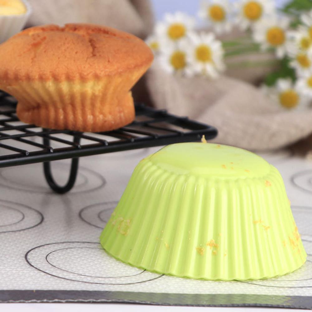12pcs Silicone Cupcake Baking Cups Mold Reusable Non-Stick Muffin Cupcake Liners Holders Set For Baking Cooking Cupcake Pan Mold