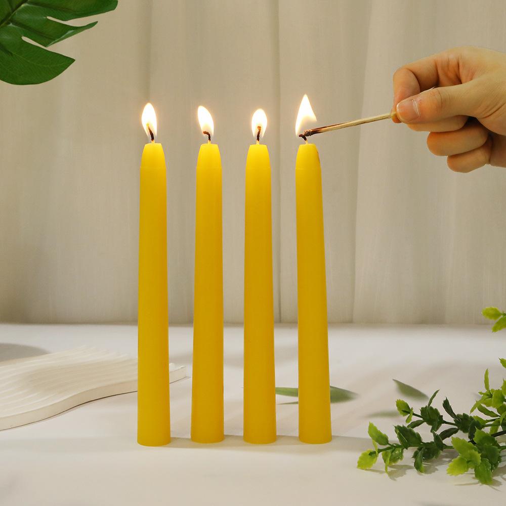 Handmade Yellow Beeswax Cone Pole Long Pole Candle Home Non-romantic Wedding Candlestick Pole Wax