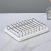 Multi-function Ceramic Soap Dish Stainless Steel Storage Dish Simple Drain Soap Box  Shower Room