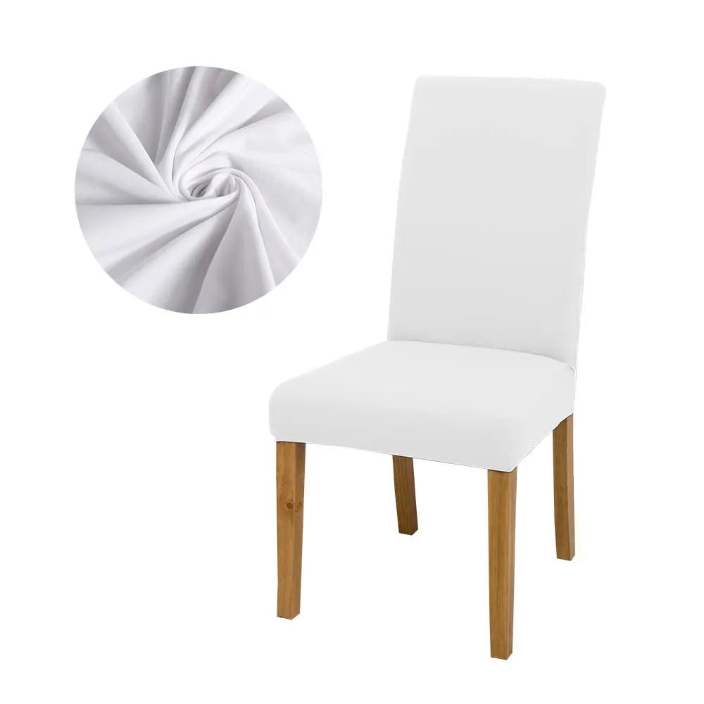 Solid Colors Chair Cover Dining Room Chair Seat Restaurant Weddings Banquet Hotel Elastic Flexible Stretch Spandex Chair Cover