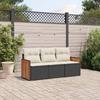 VidaXL Garden Lounge Set with Cushions 3 Pcs, Patio Sofas, Patio Furniture Set, Outdoor Furniture, Black 3227435