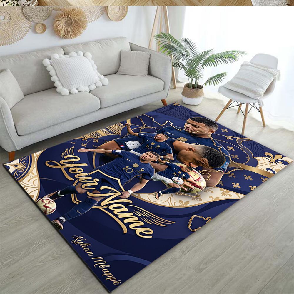 Mbappe Personalized Text Carpet Perfect For Dormitory Playrooms Study Room Living Rooms Antislip Carpet Office Home Decor