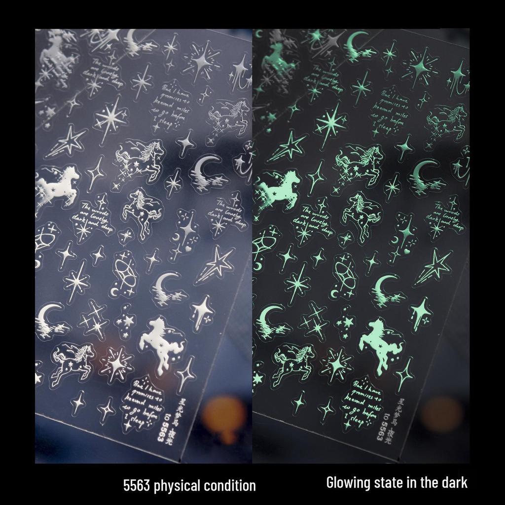 Tomoni Shell Light Nail Stickers - Dreamy Starlight Horse Design