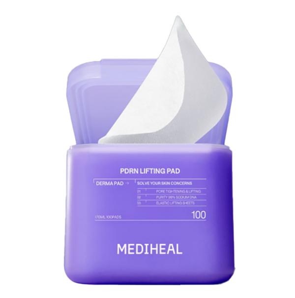 MEDIHEAL Derma Pad 200 Sheets (100 Sheets + 100 Refill) – Madecassoside / PDRN / Tea Tree / Collagen / Phyto Enzyme / Hyaluron / Vitamin C PDRN