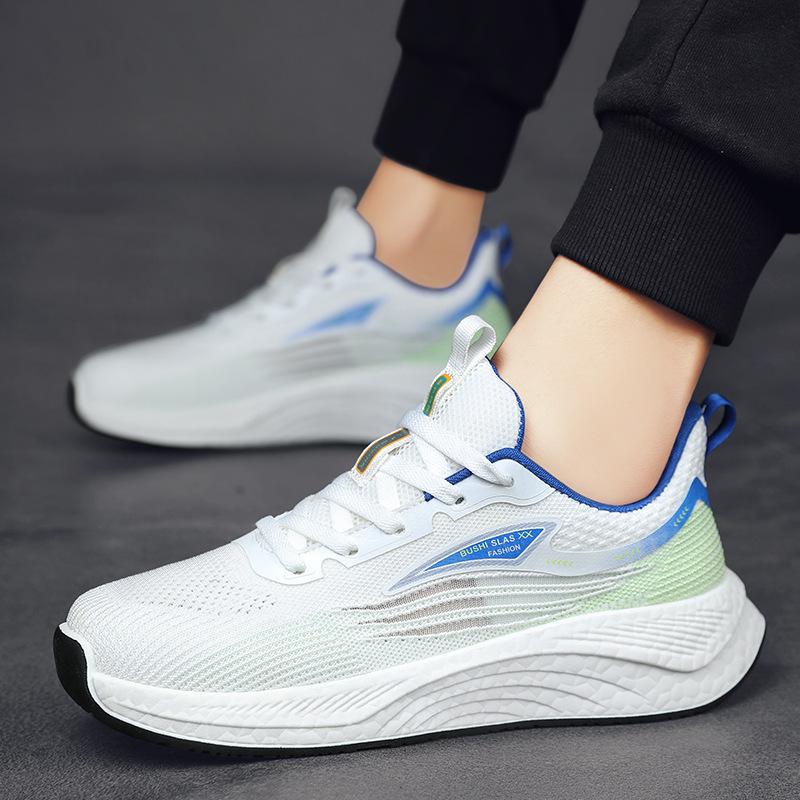 2024 spring and summer new retro versatile black low-top casual shoes running sports breathable fly-woven shoes men's shoes