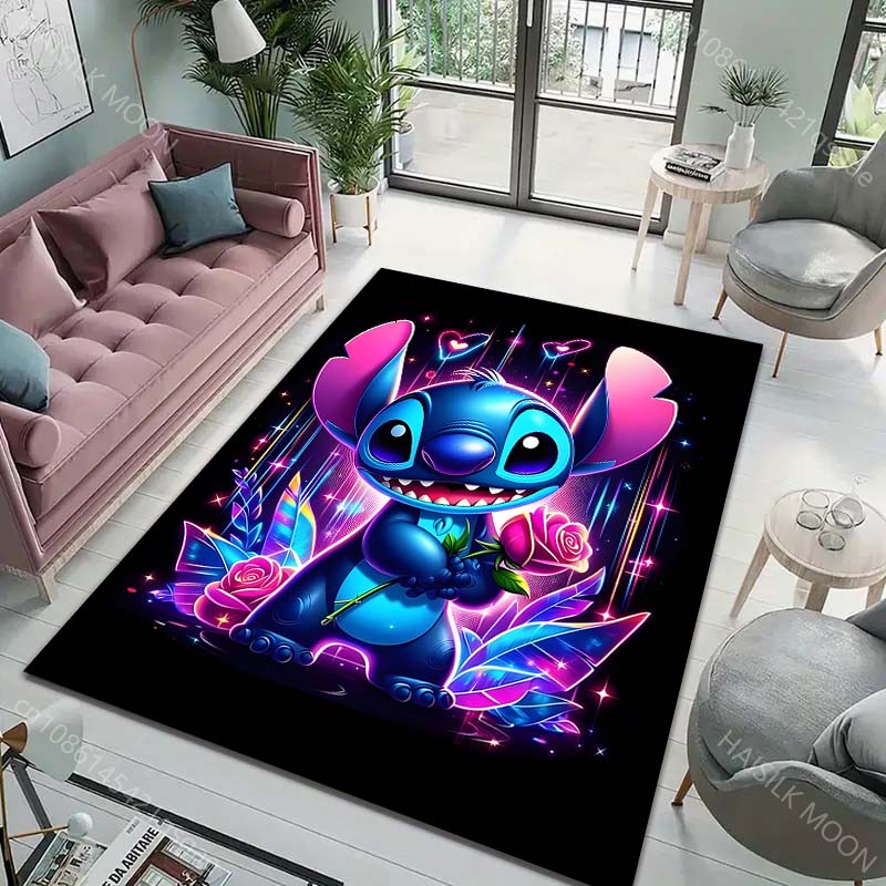 Potdemiel 3D Stitch Cartoon Rug Carpet for Living Room Children Bedroom Mat Sofa Doormat Floor Rug Home Decor Mat Fast Shipping