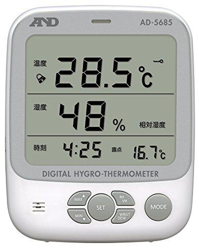 

A&D AD-5685 Environmental Thermo-Hygrometer, White