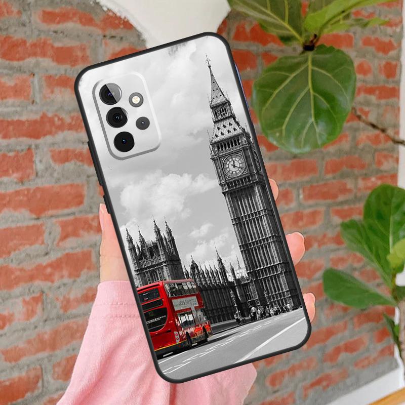 London Red Bus Big Ben Phone Case For Samsung Galaxy A15 A25 A55 A54 A34 A14 A35 A52 A32 A12 A51 A71 A13 A33 A53