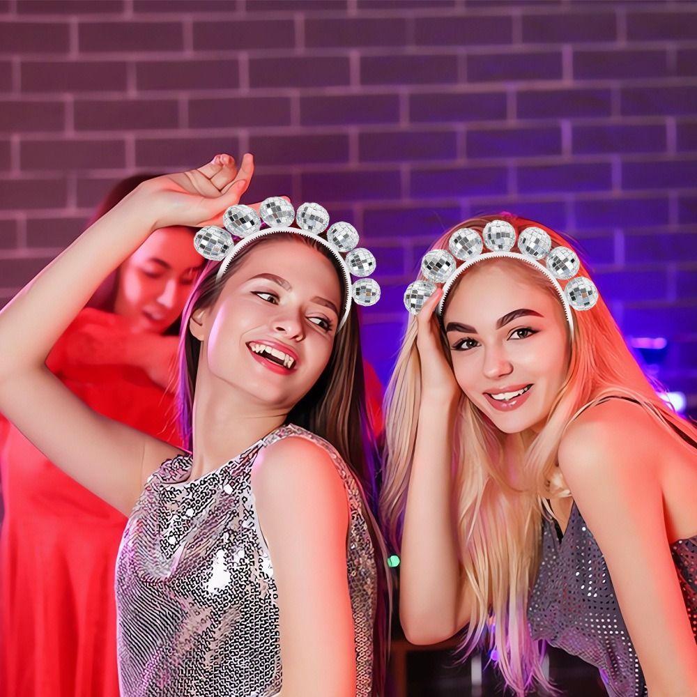 Vintag Mirrorball Hair Hoop Mirror Ball Party Costume Headpiece  Women and Girls
