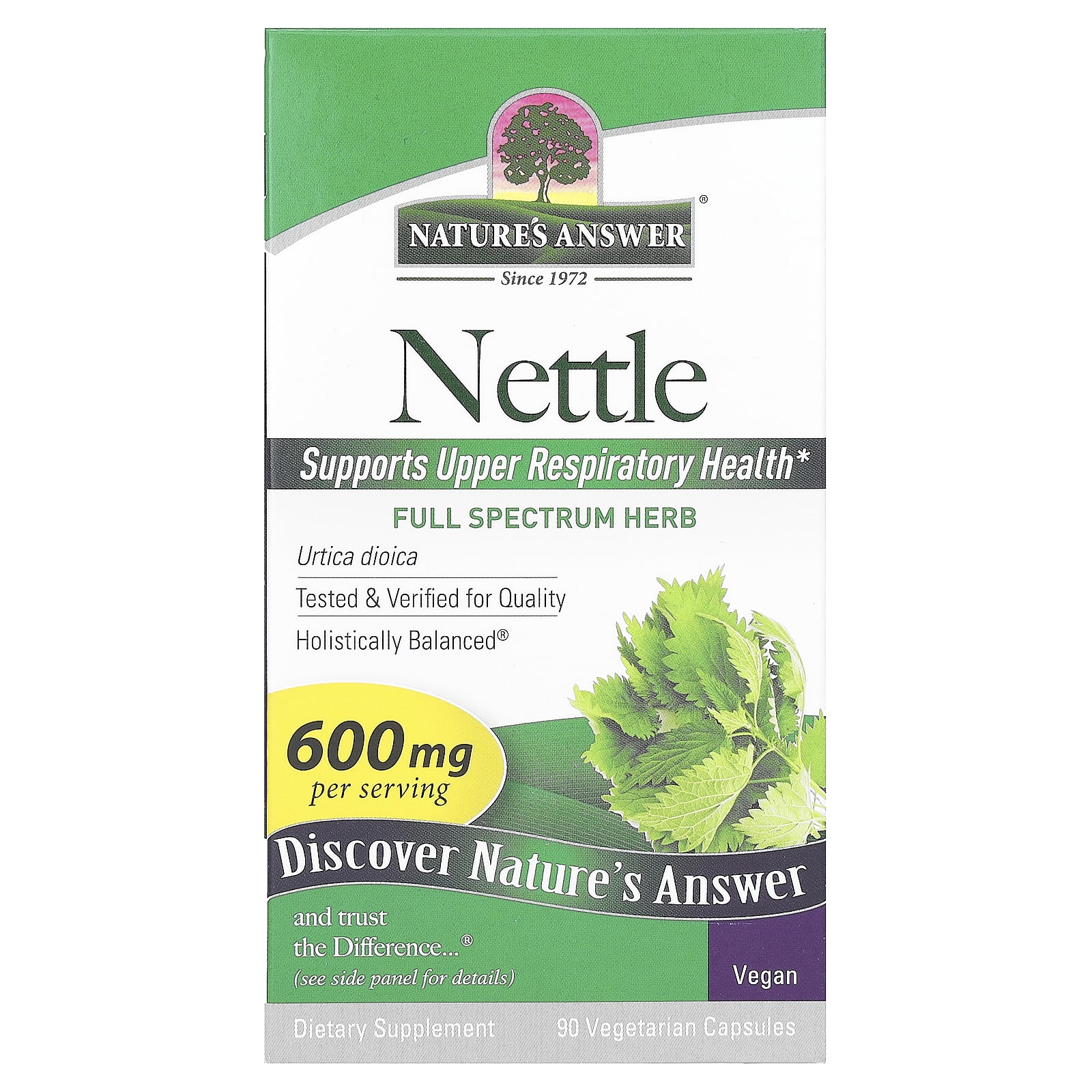 

Nature S Answer, Nettle, 600Mg, 90 Veggie Caps (300Mg per Capsule)