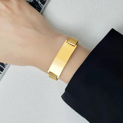 Personalisierte Mailänder Milaneser Armband für Damen Benutzerdefinierter Name Edelstahl Verstellbar Für Meine Tochter Inspiration Geschenk von Mama