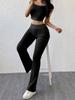 Women Y2K Solid Color Crop Top Long Pants Set Slim Sexy Casual Sportswear Summer
