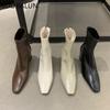Fashion SUOJIALUN 2024 Winter New Brand Women Ankle Boots Fashion Square High Heel Ladies Elegant Dress Short Boot Round Toe Pumps Shoes