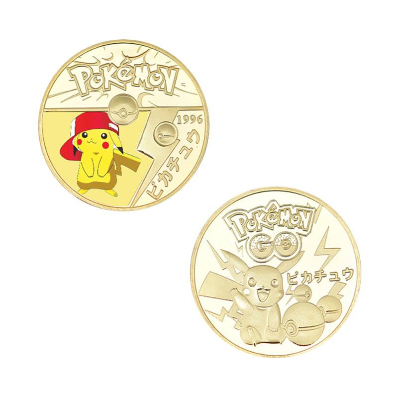 Pokemon Pikachu Commemorative Coin With Gift Box Cartoon Anime Commemorative Badge For Fans