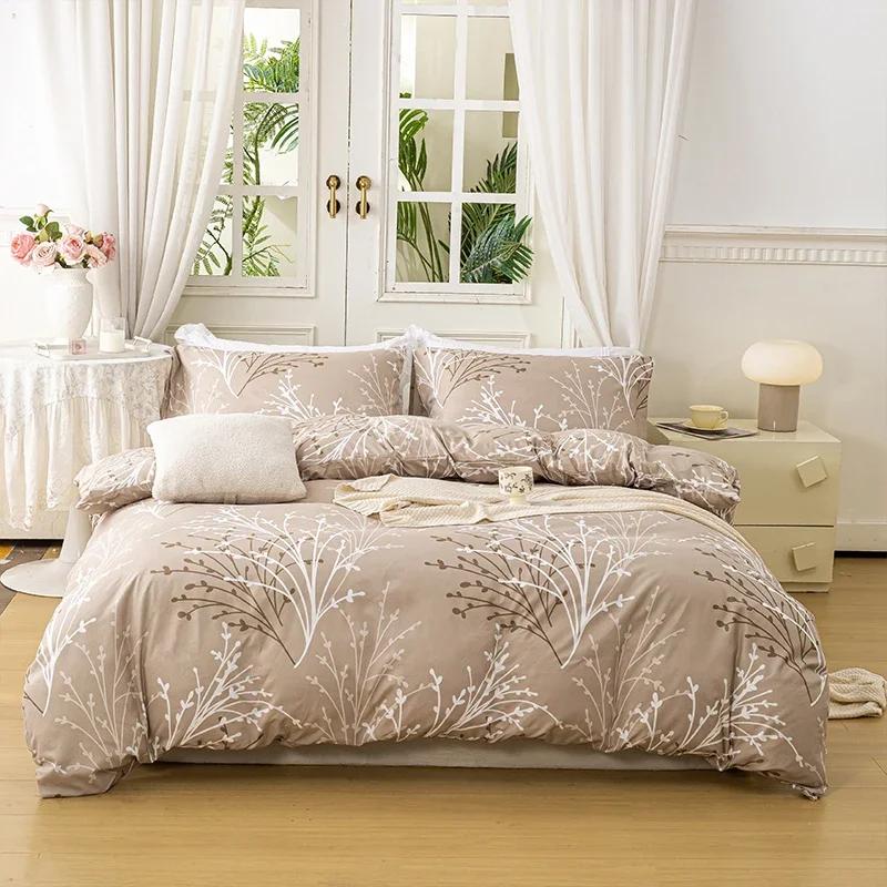 

Leaf Floral Pattern Duvet Cover Set Soft And Skin-Friendly Duvet Cover Bedding Set For Hom EU Single(135*200cm)3pcs