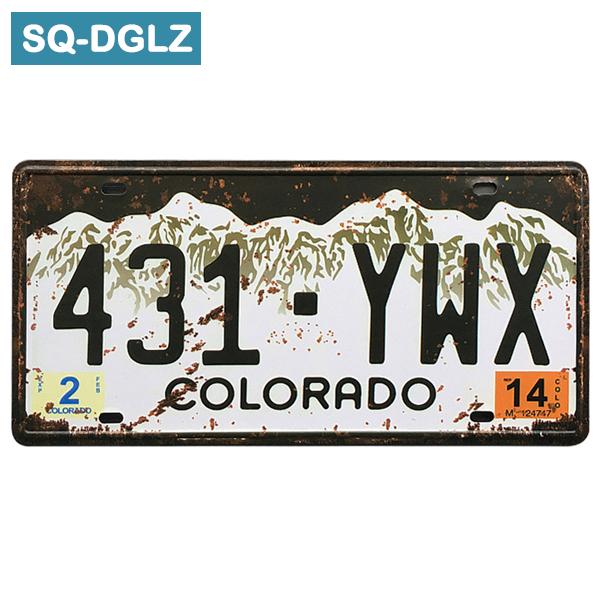 [SQ-DGLZ] New Fashion tablica rejestracyjna samochodu sklep dekoracja ścienna barowa znak blaszany Vintage metalowy znak Home Decor malowanie tablice plakat