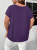 2026 Plus Size Criss-cross V-neck Short Sleeve T-shirt for Summer
