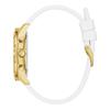 Guess Gold-Tone Crystal Watches for Women - Multi-Function Quartz Watches Female with Silicone Watch Band, 50m Waterproof for Daily Wear GW0772L3