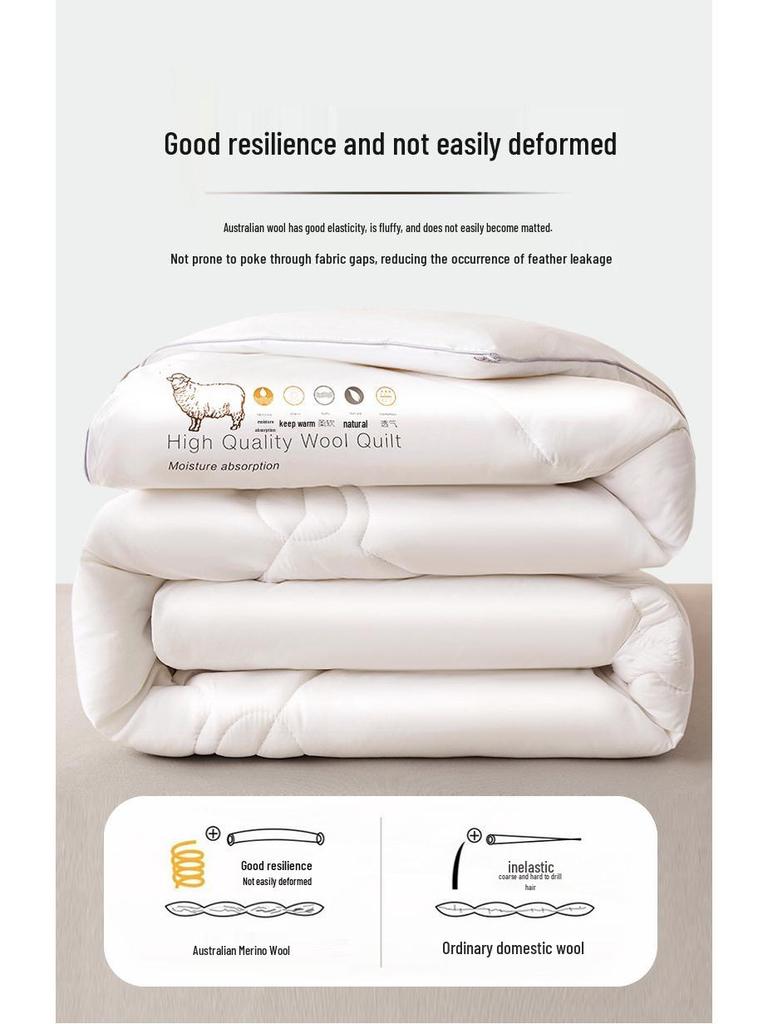 Hengyuan Australian Wool & Cashmere Quilt: 100% Pure Wool, Thickened Winter Warmth, Premium Quality