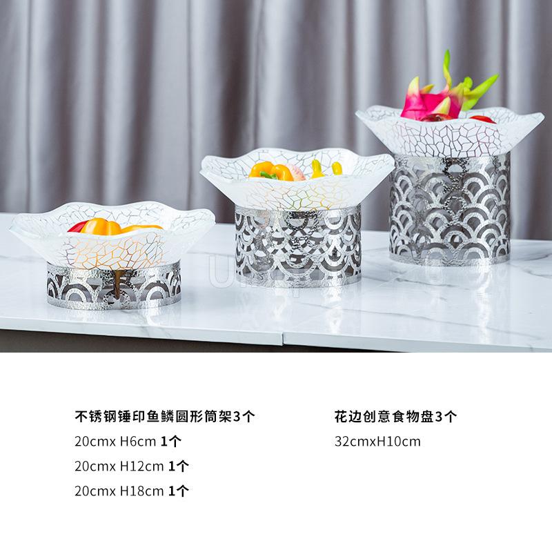 Restaurant Catering Buffet rack Tier Stainless Steel Display Cake Stand Luxury Gold Dessert Food Tea cake decoration accessories