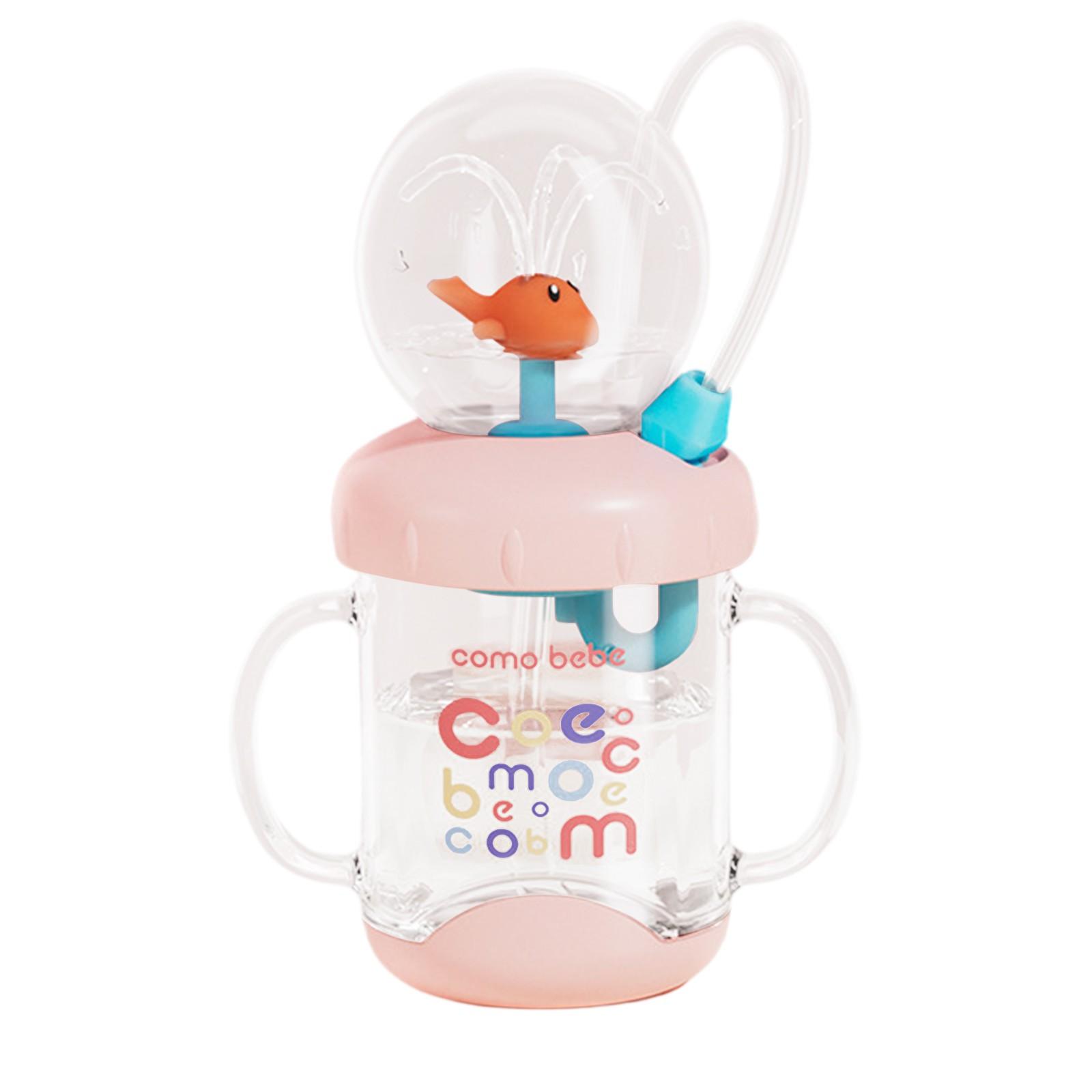 

Стакан-кит для взрослых, поильник для взрослых с изображением кита, бутылка для воды, поильник с трубочкой и ручкой, устойчивый к ожогам и протеканиям One Size розовый